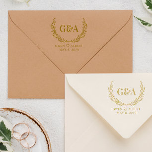 Tampons Encreurs Twigs Couple Initiales & Noms Mariage Monogramme