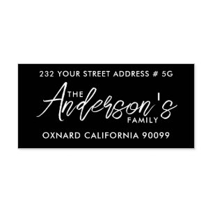 Tampons Encreurs Typographie blanche moderne sur noir