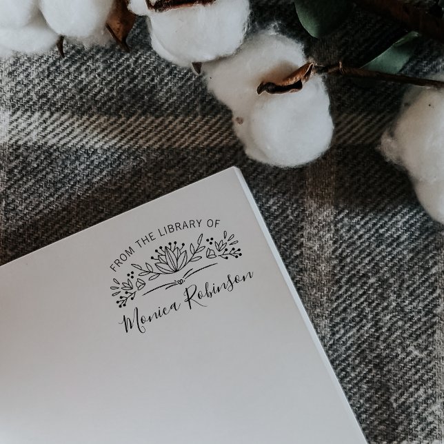 Tampons Encreurs Typographie Branchée Botanique De La Bibliothèque  (Créateur téléchargé)