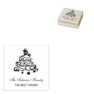 Tampons Encreurs Typographie élégante et ludique d'arbre de Noël to