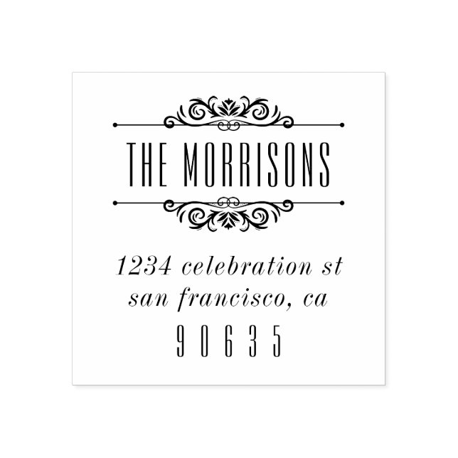 Tampons Encreurs Typographie Flourissante Classique Déco Adresse de (Impression)