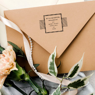 Tampons Encreurs Typographie minimaliste   Adresse de retour du nom