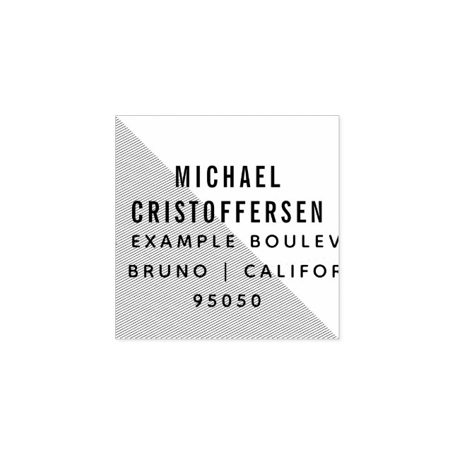 Tampons Encreurs Typographie moderne Adresse de retour géométrique (Impression)