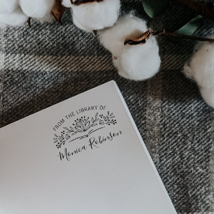 Tampons Encreurs Typographie Moderne Botanique De La Bibliothèque D