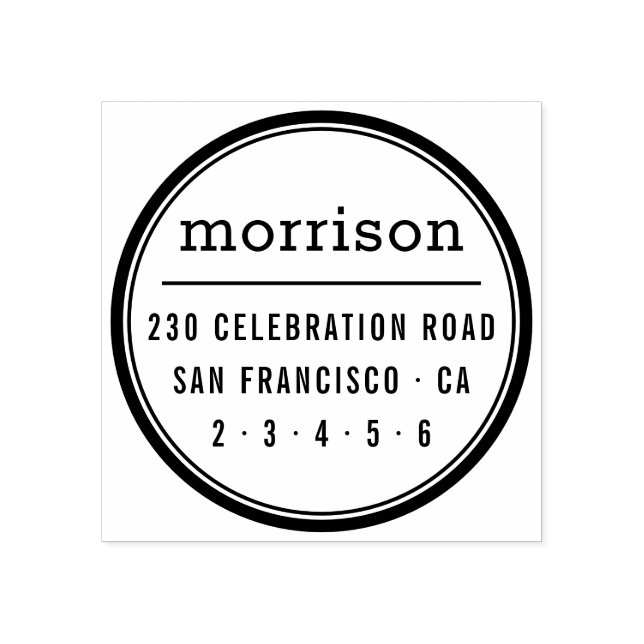 Tampons Encreurs Typographie moderne Nom de famille Retour Adresse  (Impression)