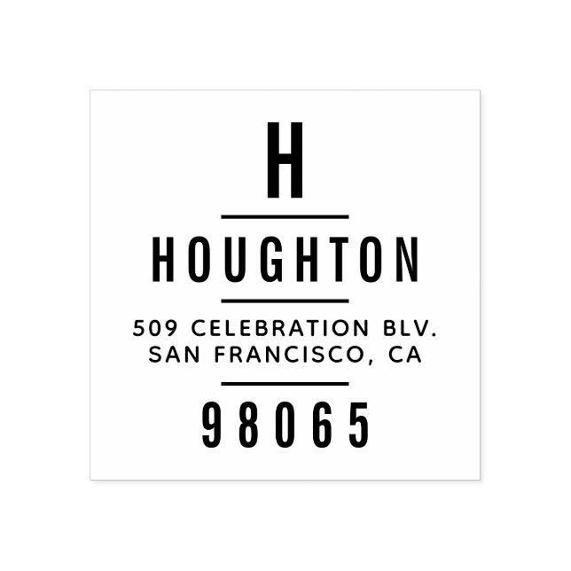 Tampons Encreurs Typographie Monogramme moderne Adresse de retour (Impression)