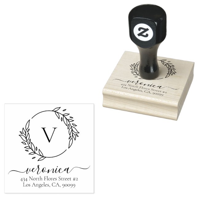 Tampons Encreurs Typographie personnalisée de la couronne Feuille b (Tamponné)