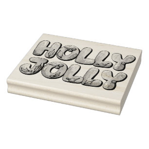 Tampons Encreurs Typographie stylisée Holly Jolly 