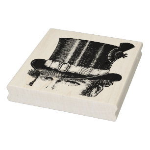 Tampons Encreurs Un homme en plumes Top Chapeau Vintage en caoutcho