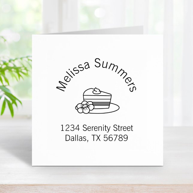 Tampons Encreurs Une tranche de gâteau sur une assiette Arch Adress (Créateur téléchargé)