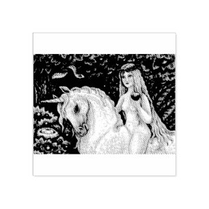 TAMPONS ENCREURS UNICORN, DAME GODIVA, JARDIN D'EDEN RUBBER STAMP