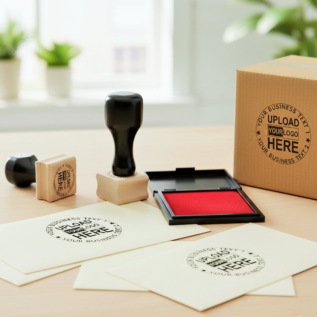 Tampons Encreurs Upload Logo Stamp. Custom Small Business Font Seal (Custom logo stamp for boxes)