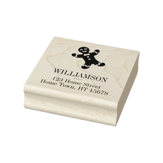 Tampons Encreurs Vacances en pain d'épices Homme Carré Retour Adres (Tampon)