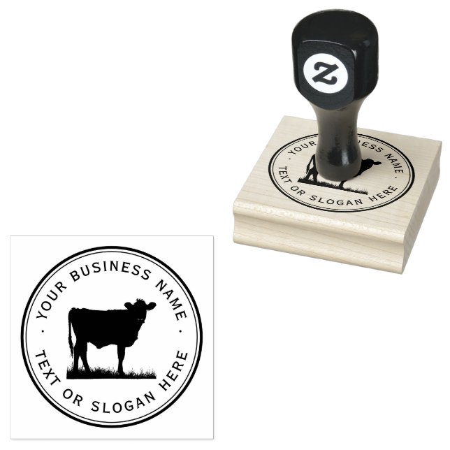 Tampons Encreurs vache Custom Business Logo Grand (Tamponné)