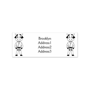 Tampons Encreurs Vache mignonne en combinaison kung fu