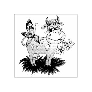 Tampons Encreurs Vache mignonne et papillon