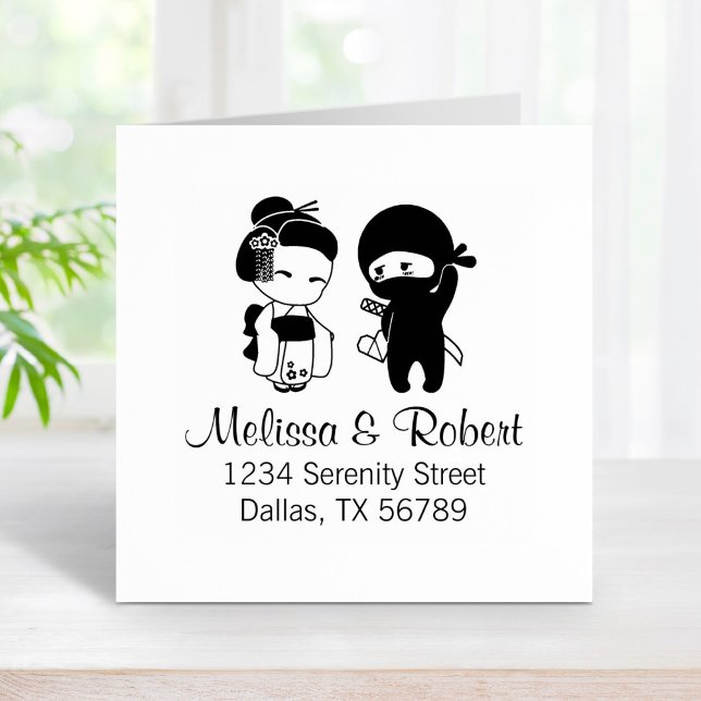 Tampons Encreurs Valentine Ninja et Geisha Adresse (Créateur téléchargé)