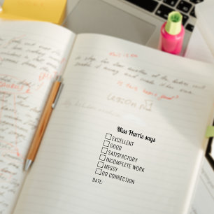 Tampons Encreurs Vérifier les boîtes de classe Avis de l'enseignant