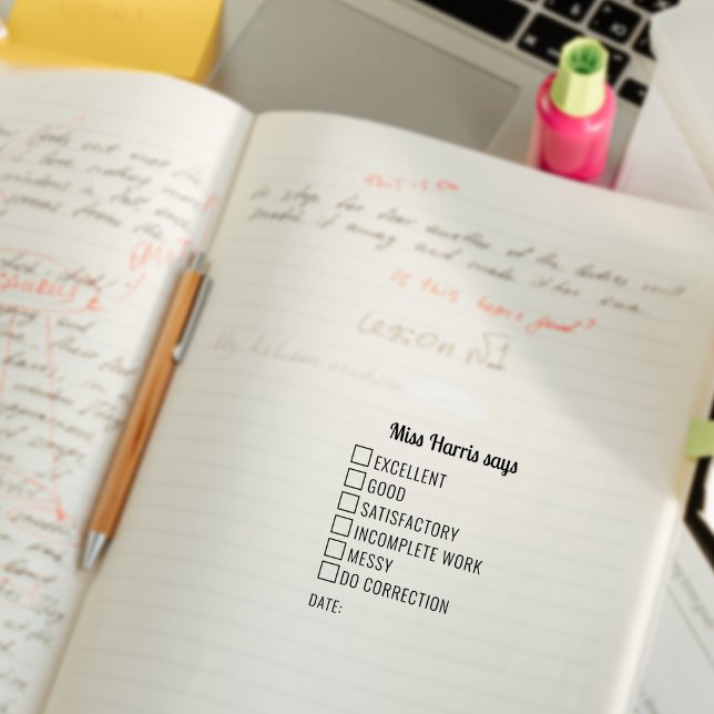 Tampons Encreurs Vérifier les boîtes de classe Avis de l'enseignant (Créateur téléchargé)