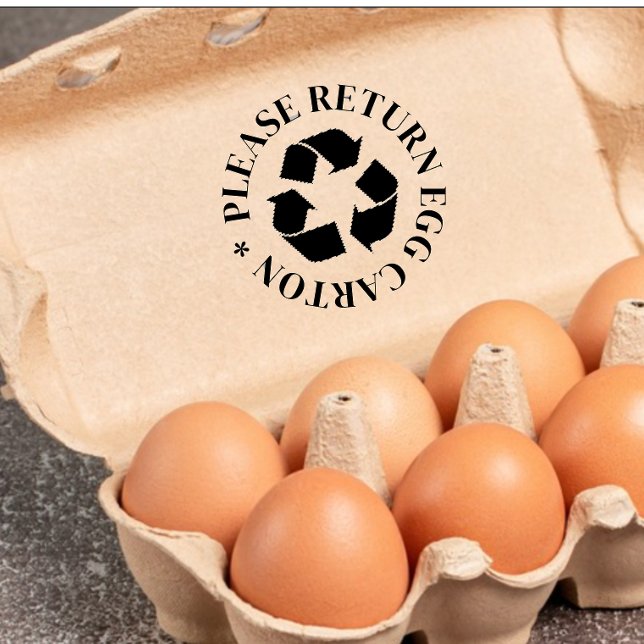 Tampons Encreurs Veuillez retourner le timbre d'oeuf de carton avec (Créateur téléchargé)