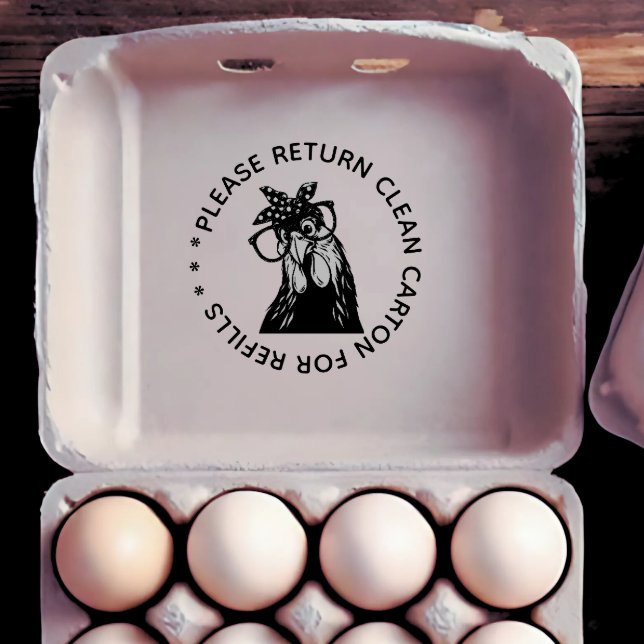 Tampons Encreurs Veuillez retourner le timbre d'oeuf de carton avec (Créateur téléchargé)