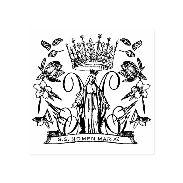 Tampons Encreurs Vierge catholique Marie Reine religieuse des Cieux (Impression)