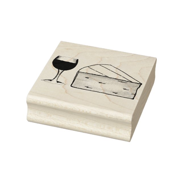 Tampons Encreurs Vin rouge et fromage brique Merlot Cabernet Glass  (Tampon)