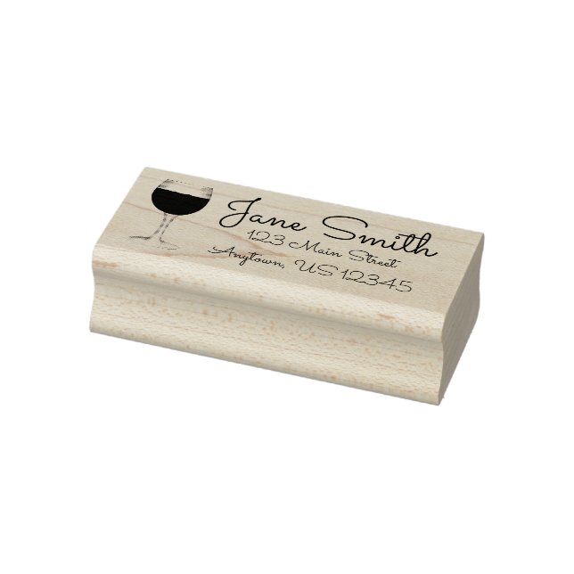 Tampons Encreurs Vin Rouge Merlot Vignoble Adresse personnalisée (Tampon)