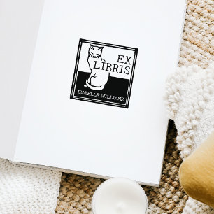 Tampons Encreurs Vintage Cat Livre personnalisé Ex Bibliothèques