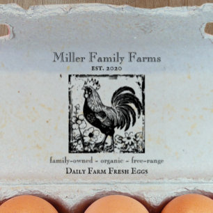 Tampons Encreurs Vintage Family Agritourisme Poulets OEufs Carton P