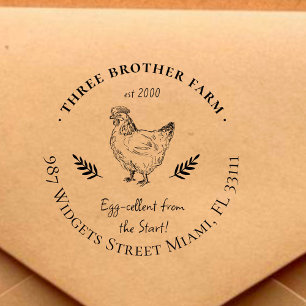 Tampons Encreurs Vintage Fresh Eggs Family Farm Adresse de retour