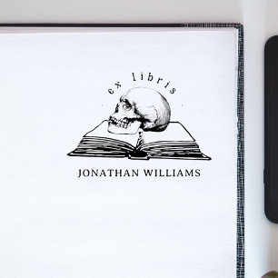 Tampons Encreurs Vintage Gothique Skull Ex Libris Livre personnalis