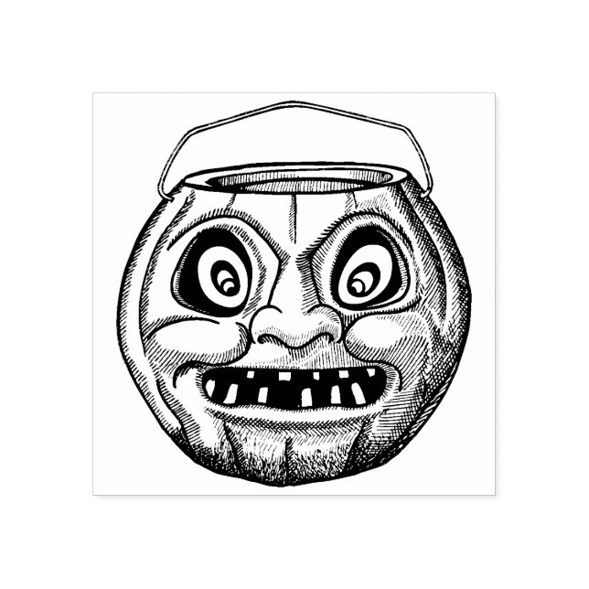 Tampons Encreurs Vintage Halloween Papier Mache Jack OLantern (Impression)