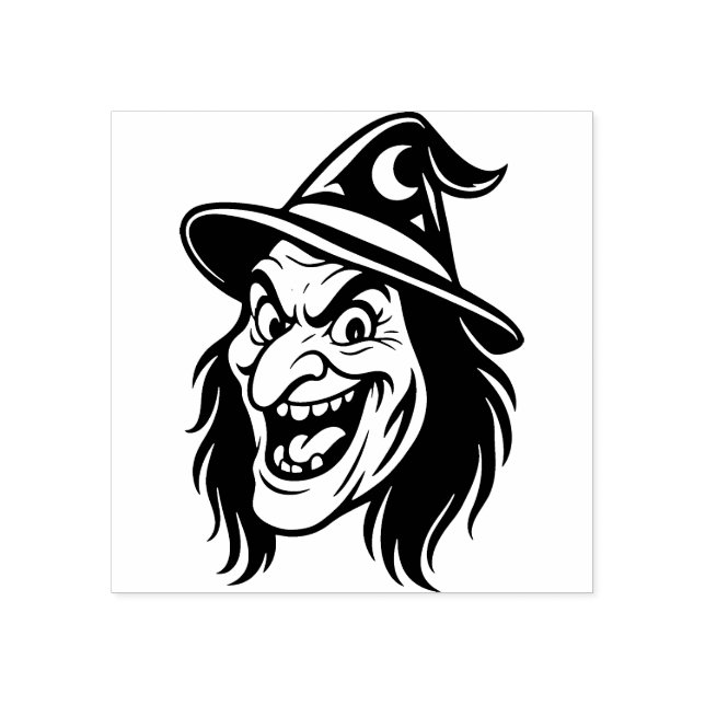 Tampons Encreurs Vintage Halloween Witch Rubber Stamp (Impression)