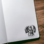 Tampons Encreurs Vintage Imaginaire Dragon Ex Libris Bibliothèque P<br><div class="desc">Ce timbre en caoutchouc "Ex Libris" présente un dragon vintage avec un nom personnalisé.</div>