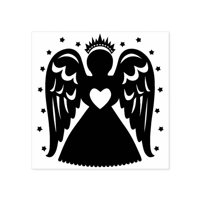 Tampons Encreurs Vintage Noël Angel Timbre en caoutchouc (Impression)