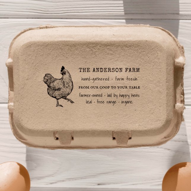 Tampons Encreurs Vintage Rustique Poulet Famille Agritourisme Oeuf  (Rubber Stamp Mock-up)