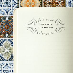 Tampons Encreurs Vintage Sun Rays Élégant Du Livre De Bibliothèque