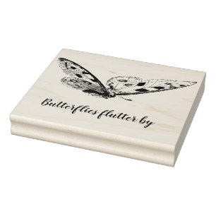 Tampons Encreurs Volage de papillon vintage avec texte de script pe