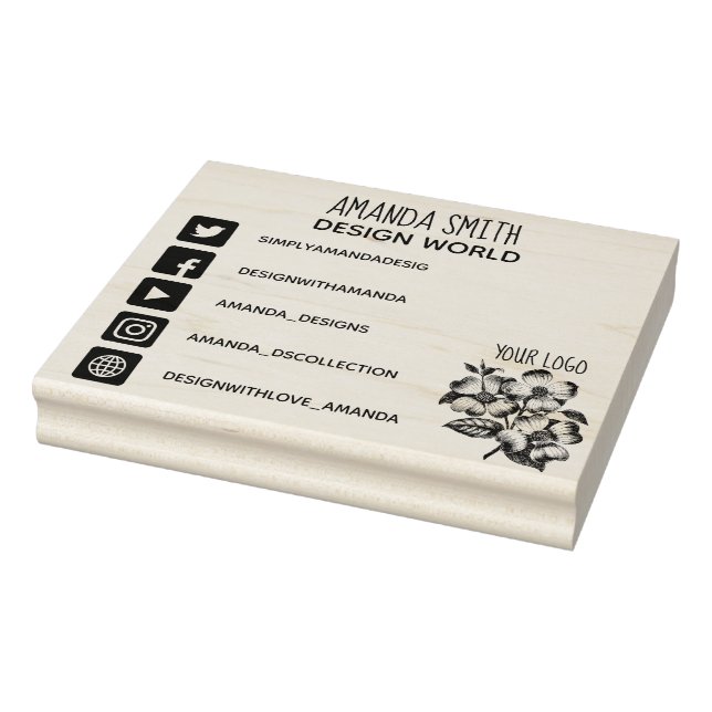 Tampons Encreurs Votre logo et les icônes des médias sociaux estamp (Tampon)