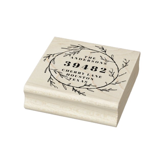 Tampons Encreurs Votre Nom De Famille Retourner Adresse Wreath Rubb (Tampon)