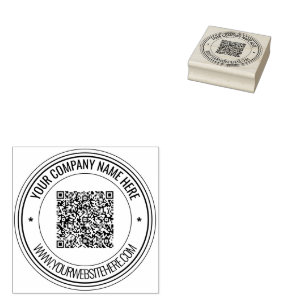 Tampons Encreurs Votre QR Code Scan personnalisé Texte Rond Timbre