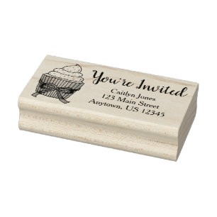 Tampons Encreurs Vous êtes invité Cupcake Baby shower nuptial Sprin