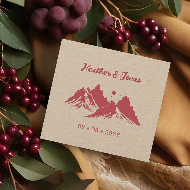 Tampons Encreurs Wedding Cherished Rustic Mountains Landscape  (Wedding Cherished Rustic Mountains Landscape Rubber Stamp. )