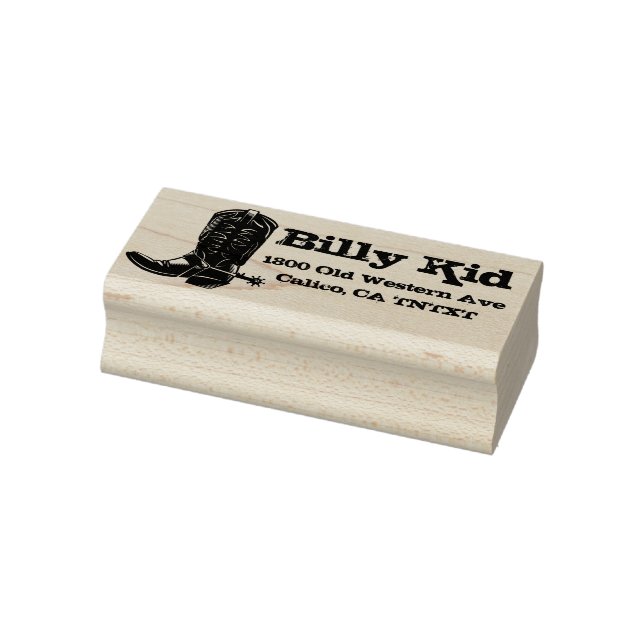 Tampons Encreurs Western Cowboy Boot Adresse de retour (Tampon)