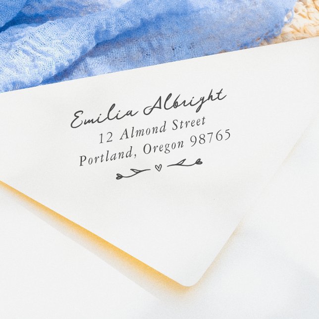 Tampons Encreurs Whimsical Vintage Handwriting Adresse de retour (Rubber Stamp Mock-up)