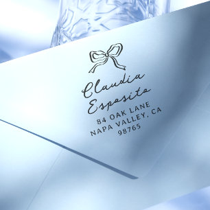 Tampons Encreurs Whimssical Bow & Calligraphy Nom Adresse de retour