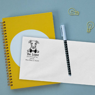 Tampons Encreurs Whippet Dog, Adresse de retour,