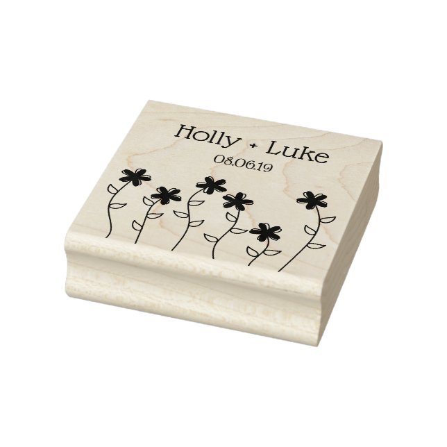 Tampons Encreurs Wild Flowers with Branches and Leaves Design (Tampon)