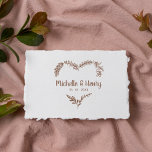 Tampons Encreurs Wildflowers & Branches Heart for Wedding<br><div class="desc">Modern and minimalistic floral heart design with wildflowers, branches and leaves. Elegant, romantic and elegant is complemented by an original typography to personalize with the names of the couple or the text you want. Customize it to your liking and if you do not find what you are looking for or...</div>